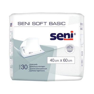12x Seni Soft Basic Bettschutzunterlage, 40 x 60 cm - 30 Stück - 5900516175924 | Pack