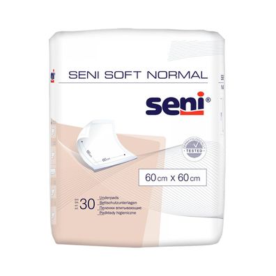 Seni Soft Normal Bettschutzunterlage, 60 x 60 cm - 30 Stück - 5900516692568 | Packung
