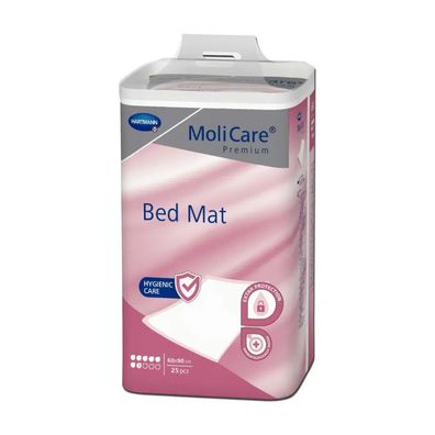 MoliCare Premium Bed Mat Bettschutzunterlage 7 Tropfen -60 x 90 cm 25 Stück | Packun