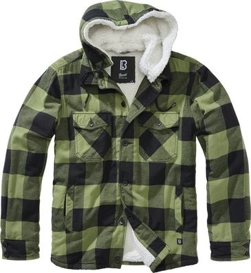 Brandit Men Jacke Lumberjacket hooded Black/ Olive
