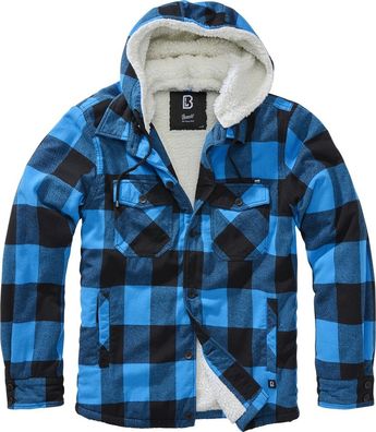 Brandit Men Jacke Lumberjacket hooded Black/ Blue