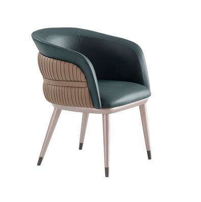 Stuhl Grün Club Lounge Moderne Design Möbel Luxus Stühle Edelstahl Leder Sessel