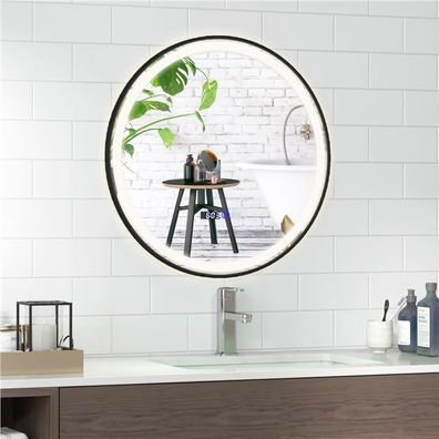 Beleuchteter Badezimmerspiegel, LED Badspiegel Wandspiegel mit 3-farbigem LED-Licht