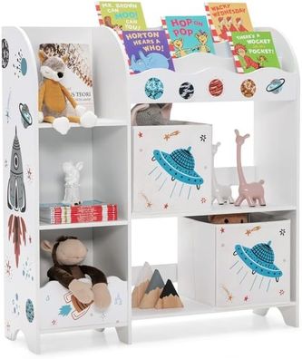 Freistehender Kinderzimmerschrank, 3-stöckiger Kinderzimmerregal, Spielzeug-Organizer