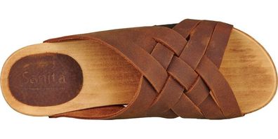 Sanita Clogs Damen Sandale Wood-Salto Sport Flex Sandal Chestnut