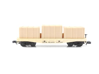 Arnold N 0486 US Güterwagen Rungenwagen mit Großkisten "Rock Island" 121500