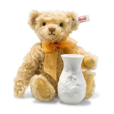 Sammler Edition 006753 Sunflower Teddybär mit Vase 24cm blond -Ausstellungsstück-