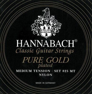 Hannabach 825MT Gold - medium tension - Saiten für Konzertgitarre - vergoldet