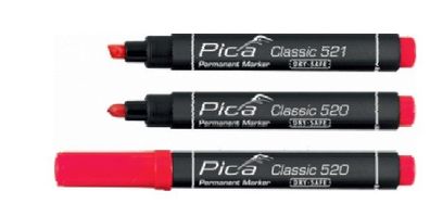 Pica Classic Permanent Marker 1-4mm, Rundspitze, rot 520/40