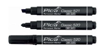 Pica Classic Permanent Marker 1-4mm, Rundspitze, schwarz 520/46