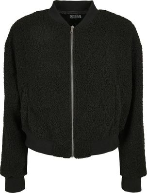 Urban Classics Damen Ladies Oversized Sherpa Bomber Jacket Black