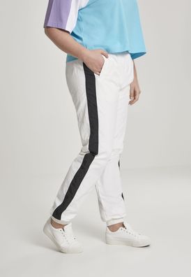 Urban Classics Damen Hose Ladies Striped Crinkle Pants White/ Black