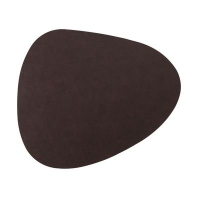 4 Stück Platzsets Stone 45 x 36 cm Dunkelbraun Lederoptik Rückseite Schwarz unifarben
