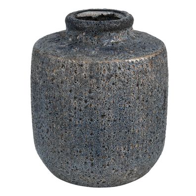 Clayre & Eef Vase Ø 16x18 cm Grau Blau Keramik (Gr. Ø 16x18 cm)