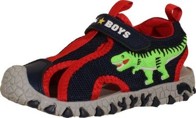 Bull Boys Dinosauro Sandale Lights - Blau/ Rot Synthetik