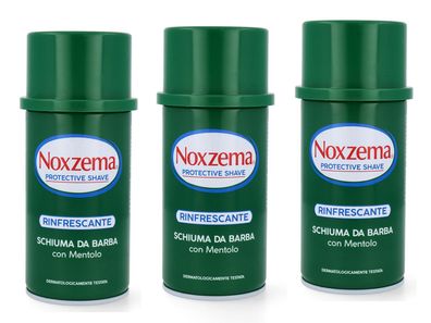 Noxzema Menthol Refreshing Rasierschaum Rasieren 3x 300ml Spender (grün)