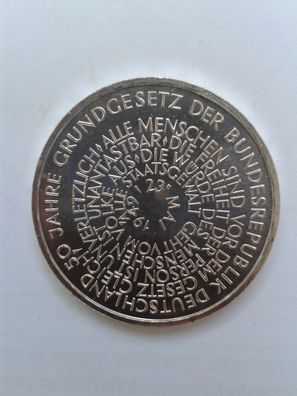 10 Mark 1999 50 Jahre Grundgesetz 15,5g Silber 10 DM 1999 Grundgesetz