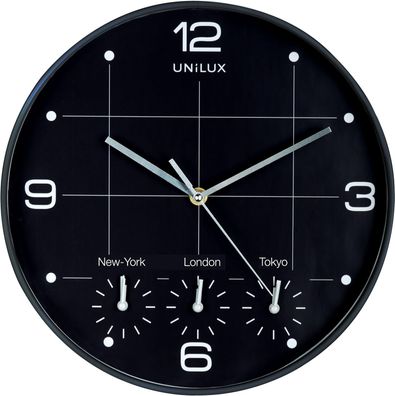 Unilux Wanduhr On Time, 30cm, schwarz