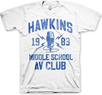 Stranger Things Hawkins 1983 Middle School AV Club T-Shirt White