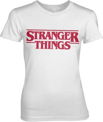 Stranger Things Logo Girly Tee Damen T-Shirt White