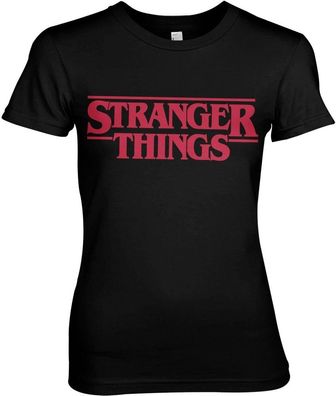 Stranger Things Logo Girly Tee Damen T-Shirt Black