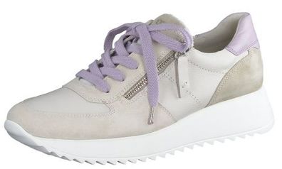 Super Soft Sneaker - Beige / Lila Leder