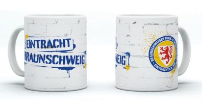Eintracht Braunschweig Tasse Graffiti Fussball Gelb