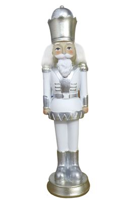 Nussknacker Dekofigur weiß | Weihnachtsfigur Figur Weihnachtsdeko | 21,5x6cm