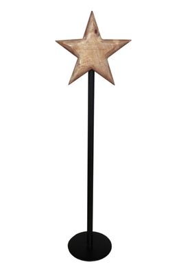 Stern auf Stand | Aufsteller Holz Metall Weihnachten Metalldeko | 51x15 cm