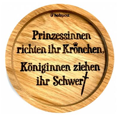 Holzuntersetzer | Prinzessinnen | Untersetzer Unterlage Holz Holzpost 11,5cm