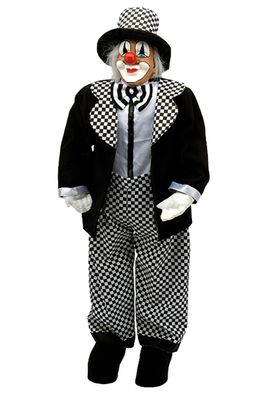 Großer Clown schwarz weiß | Stoffclown | 80 cm | Clown Karneval Karnevalsdeko