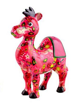 Pomme Pidou | Spardose Camel pink Blumen | Sparbüchse Sparschwein Geldgeschenk