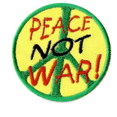 Bügelbild | Peace not War | Frieden Applikation Aufnäher Flicken | 7,5 cm