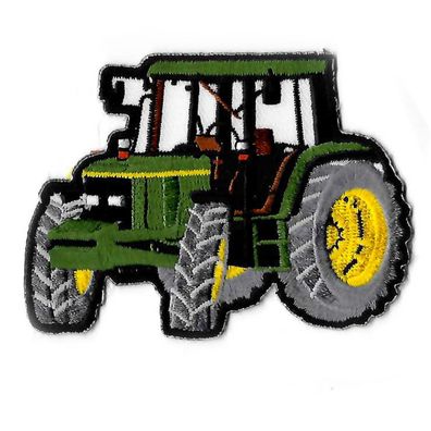 Bügelbild | Traktor grün | Trecker Aufnäher Patches Flicken Applikation | 8x6 cm