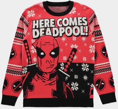 Deadpool - Knitted Christmas Jumper Red