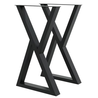 DIY Tischkufen 45x71cm X-Form Tischgestell Esszimmertisch Beine Dreieck schwarz