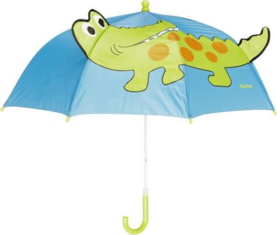 Playshoes Kinder Regenschirm Krokodil Blau/ Grün