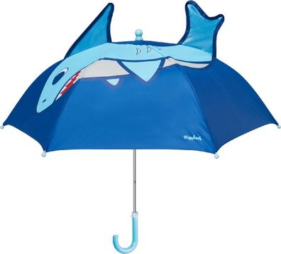 Playshoes Kinder Regenschirm Hai Blau