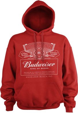 Budweiser White Logo Hoodie Red