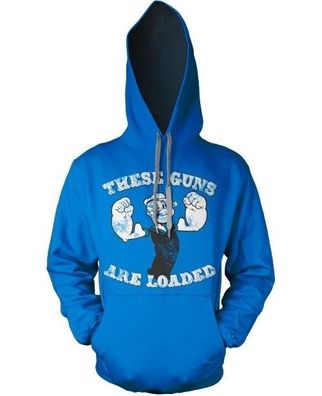 Popeye These Guns Are Loaded Hoodie Blue