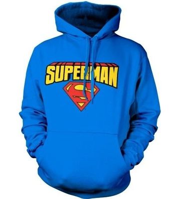 Superman Blockletter Logo Hoodie Blue
