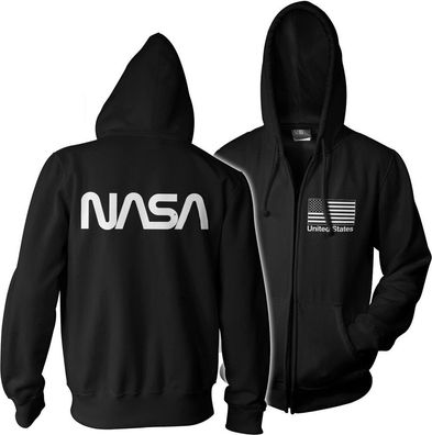 NASA Black Flag Zipped Hoodie Black