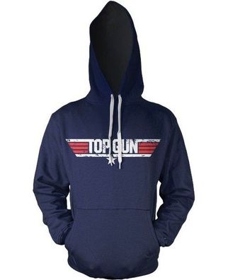 Top Gun Distressed Logo Hoodie Navy