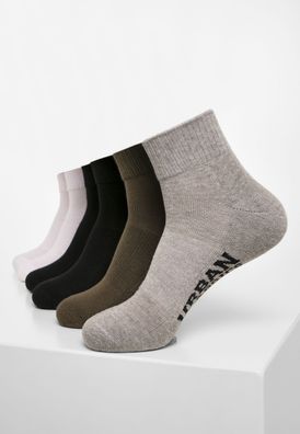 Urban Classics Socken High Sneaker Socks 6-Pack Black/ White/ Grey/ Olive