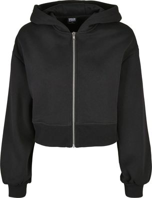 Urban Classics Damen Ladies Short Oversized Zip Jacket Black
