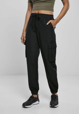 Urban Classics Damen Hose Ladies Viscose Twill Cargo Pants Black