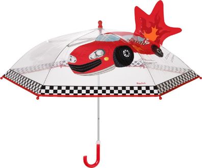 Playshoes Kinder Regenschirm Rennwagen Transparent
