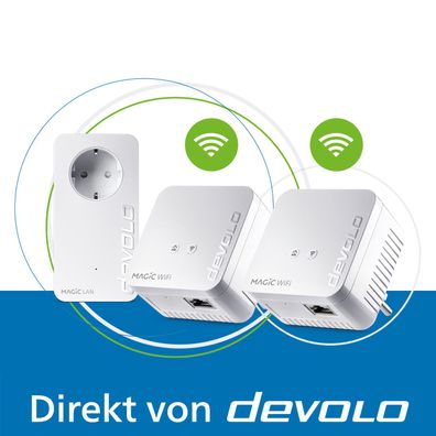 devolo Magic 1 WiFi mini Multiroom Kit Powerline WLAN Verstärker 3x Adapter