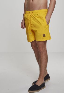 Urban Classics Badehose Block Swim Shorts Chrome Yellow