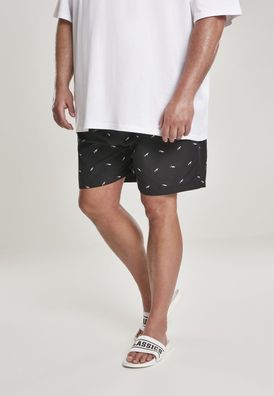 Urban Classics Badehose Embroidery Swim Shorts Shark/ Black/ White